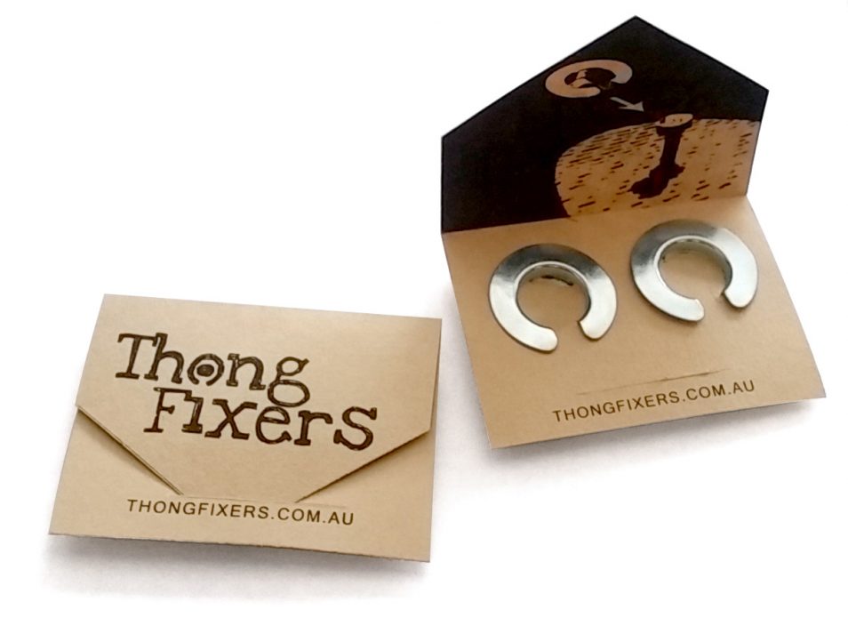 Thong Fixers - all packaging uses recycled and unbleached board